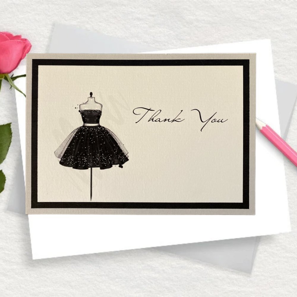 Mannequin Thank You Cards , Elegant Dress Mannequin Poshmark Thank You card - Picture 2 of 9